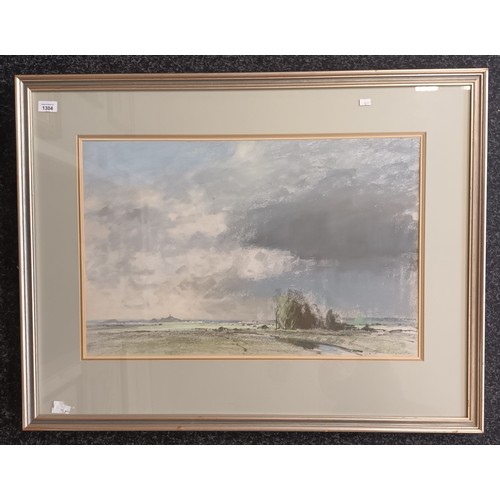 1304 - Large framed pastel drawing depicting rural landscape, Signed.
[Frame 74x94cm]