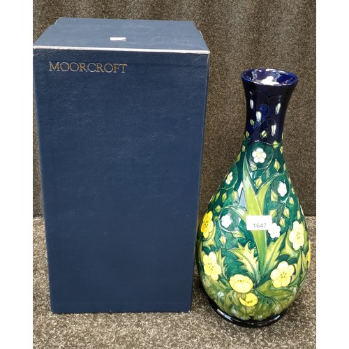 1647 - A Large Moorcroft Buttercup Vase, Shape 82/16, [42cm high] c.1994. Signed and impressed markings to ... 