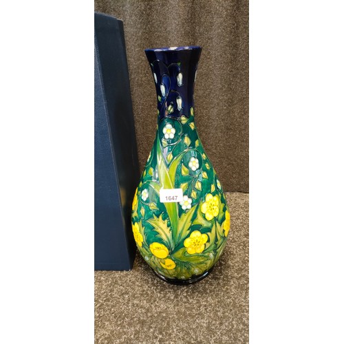 1647 - A Large Moorcroft Buttercup Vase, Shape 82/16, [42cm high] c.1994. Signed and impressed markings to ... 