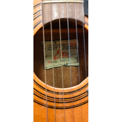 1644 - Vintage Acoustic Guitar produced by Eko; Made in Italy, Modello Ranger VI. Comes with carry bag.