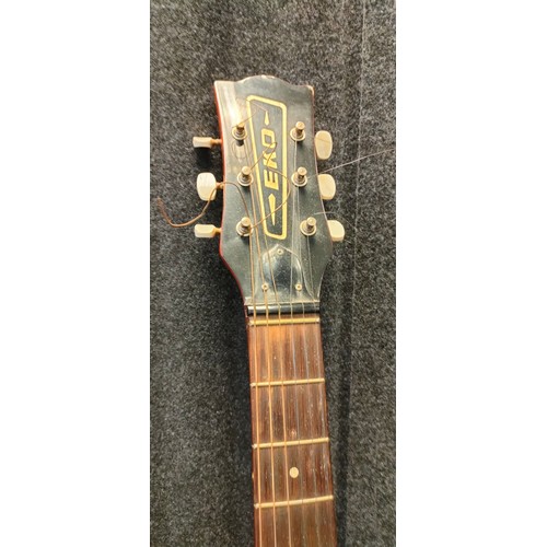 1644 - Vintage Acoustic Guitar produced by Eko; Made in Italy, Modello Ranger VI. Comes with carry bag.