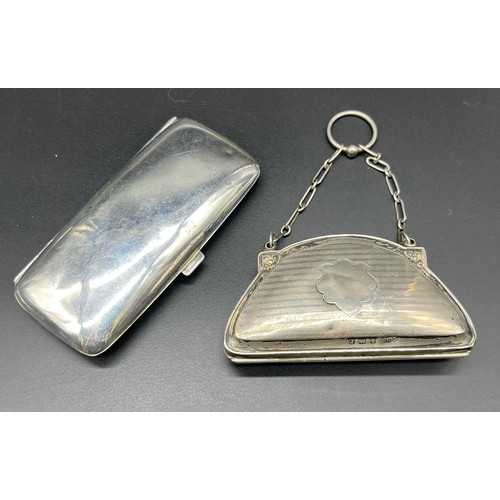 1140 - Two antique Birmingham silver purses.