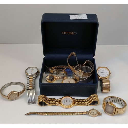 760A - Selection of vintages gent's and ladies watches; 9ct gold cased Rotary watch, Sekonda evening watche... 