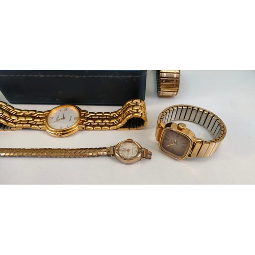 760A - Selection of vintages gent's and ladies watches; 9ct gold cased Rotary watch, Sekonda evening watche... 