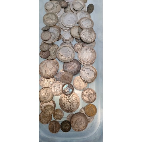 770A - A Collection of silver coins; Various Victorian and King George V Coins [522.20GRAMS]