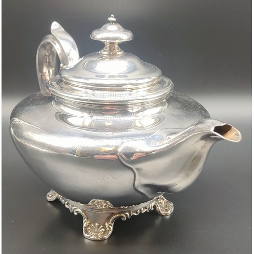 1200 - Georgian Sheffield silver tea pot. Dated 1831. [733grams]