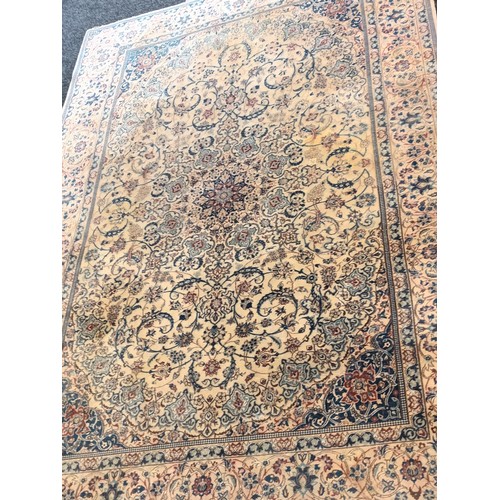 1672 - A Very Fine Part Silk Nain Central Persian Rug with soft pastel colours 320 cm x 203 cm