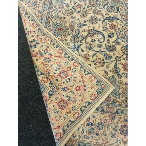 1672 - A Very Fine Part Silk Nain Central Persian Rug with soft pastel colours 320 cm x 203 cm