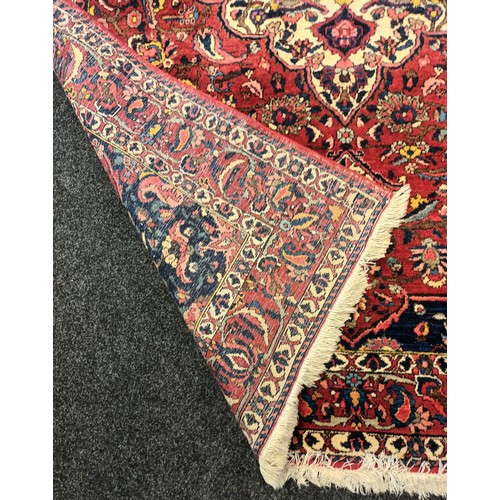 1674 - Handmade Antique Red Persian Rug, measuring: 330 cm x 210 cm