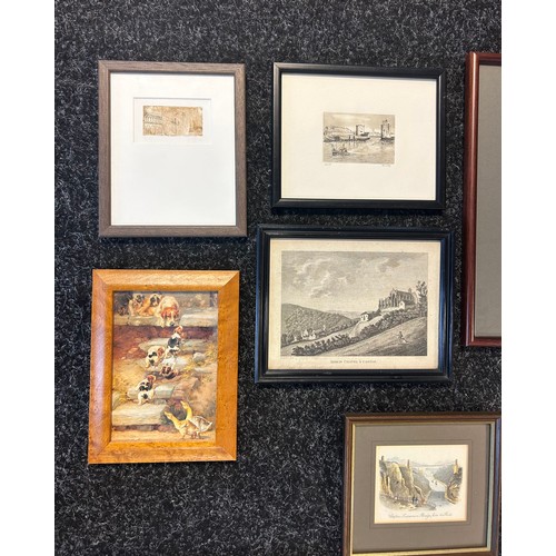 1684 - A selection of framed art work to include etchings, West Moreland Map, Limited edition print etc