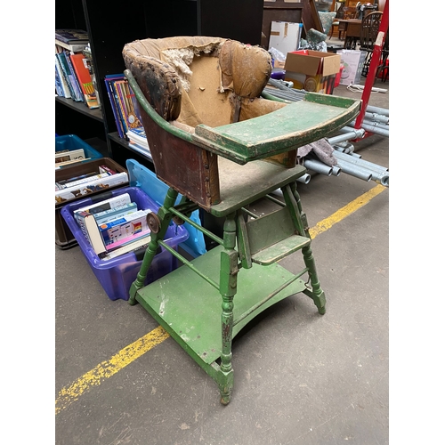 1011A - A 19th century child's high chair in need of attention