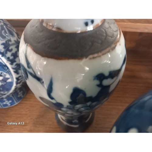 1224 - A Collection of Antique and vintage Chinese porcelain; Blue and white flask vase, Chinese blue and w... 