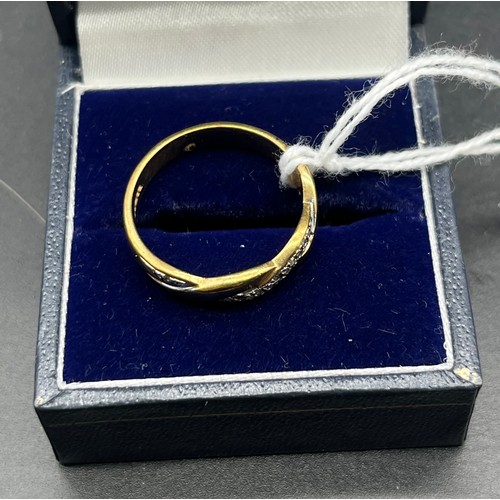 44 - 9ct yellow gold and diamond ring [Ring size O] [3.21Grams]