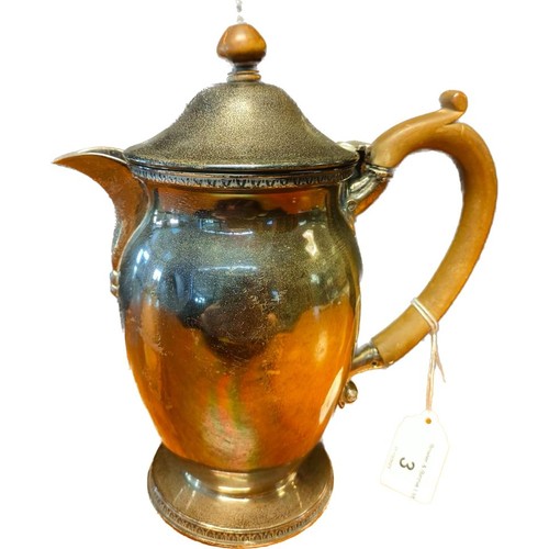 3 - London silver coffee pot. [461grams] [19.5cm high]