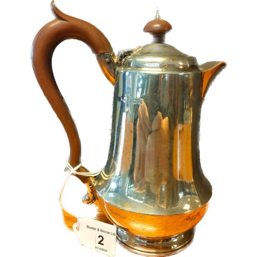 2 - Small Birmingham silver coffee pot. Produced by Deakin & Francis. [256.30grams] [16.5cm high]