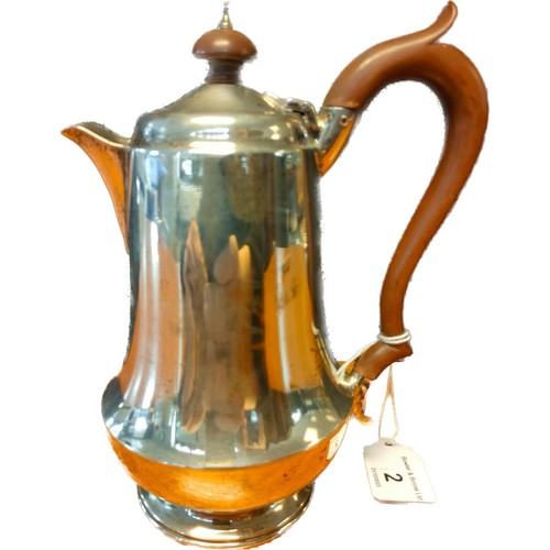 2 - Small Birmingham silver coffee pot. Produced by Deakin & Francis. [256.30grams] [16.5cm high]