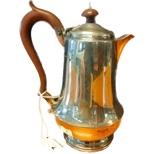 2 - Small Birmingham silver coffee pot. Produced by Deakin & Francis. [256.30grams] [16.5cm high]