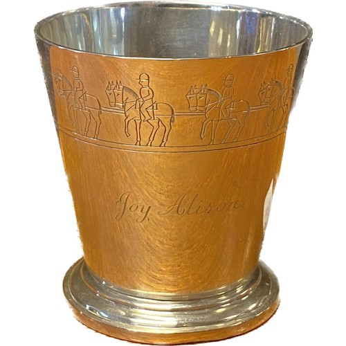 27 - London silver Jubilee drinking mug and a Sheffield silver jubilee marked dish. [230.92grams]