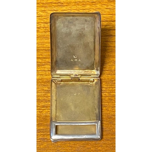 34 - Three items of silver; Birmingham silver jubilee marked compact fitted with yellow metal Initials to... 