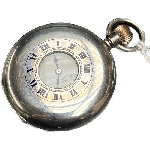 5 - Antique 925 silver half hunter pocket watch. In a working condition.