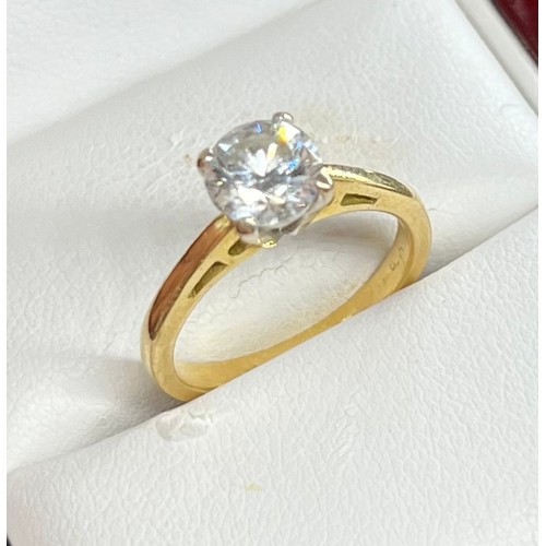 515 - 18ct yellow & white gold ring set with a single Natural diamond of 1.02cts. Comes with certificate o... 