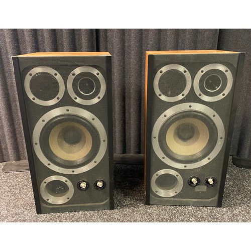 208 - A Pair of mid century Wharfedale E. Fifty speakers. [67cm high]