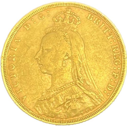 581 - Queen Victoria 1891 full sovereign gold coin.