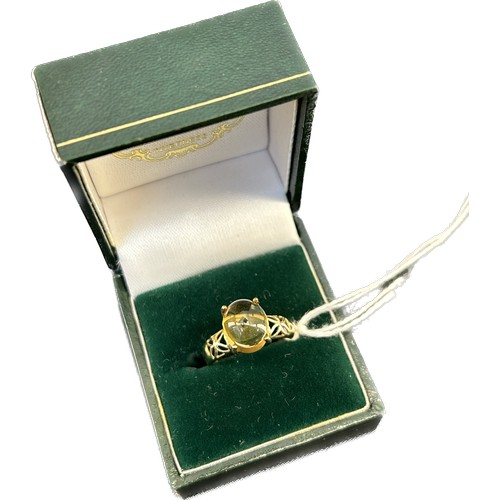 20 - 9ct yellow gold ladies ring set with a citrine stone. [Ring size N] [3.15Grams]
