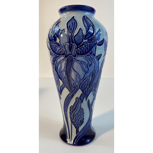 151 - A Moorcroft Windrush blue on blue decorated vase, circa 2001, designed by Debbie Hancock, stamped fa... 