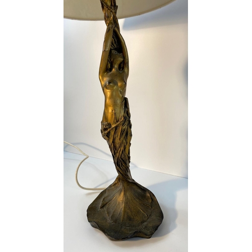 154 - A collection of Capodimonte figures & art nouveau design figural table lamp