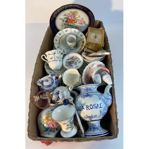 373 - 2 Boxes of porcelain tea ware & collectables; Royal Doulton Rochelle pattern tea service, Spode oper... 