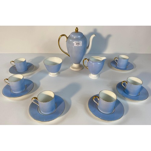 374 - A Wedgewood April pattern 15 piece coffee service