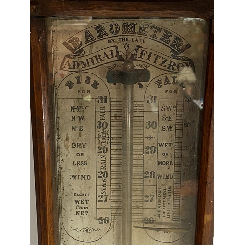 192 - An antique barometer by the late admiral Fitzroy [95cm]