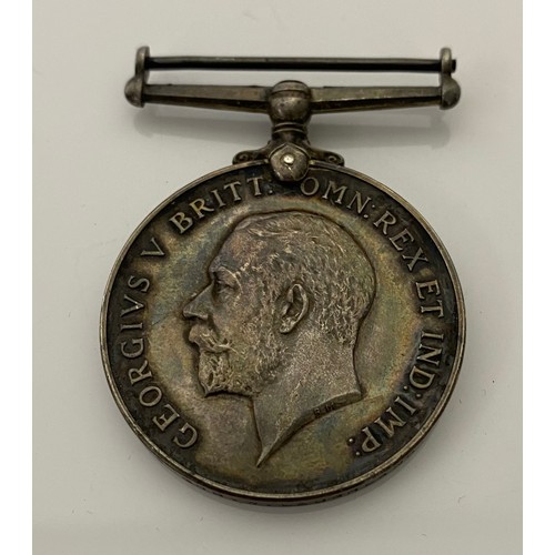 Two WWI Medals belonging to 159026 GNR. W. LAUGHLAND R.A., Two bronze ...