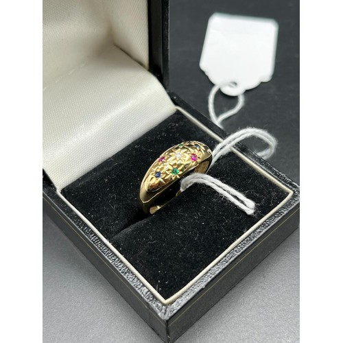 106 - 9ct yellow gold multi gem stone ring [Ring size Q] [2.58Grams]