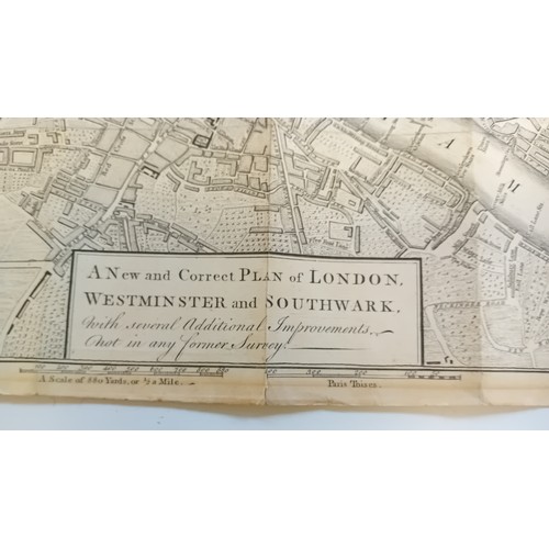 98 - Original Map of A new and Correct Plan of London, Westminster and Southwark with several additional ... 