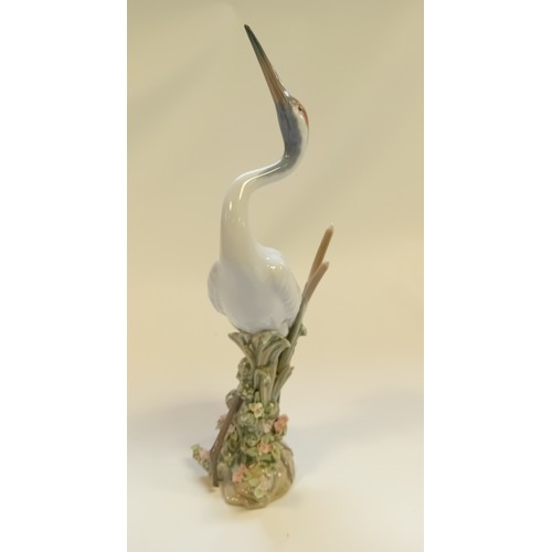 96 - Set of three Lladro Figurines Courting Crane, Dancing Crane and Preening Crane porcelain