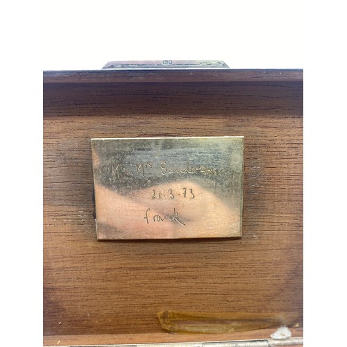 38 - Silver cigarette box fitted with a wooden interior
S J Rose & Son, London 
263g