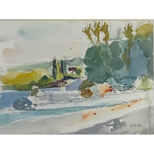 100 - Earl Haig RSA (1918-2009)
Watercolour titled ''Near San Gottardo', signed and dated 2003. Exhibited ... 