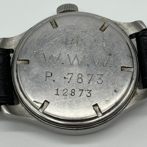 30 - Military Cyma WW2 'Dirty Dozen' Stainless Steel Wrist Watch with dial, luminescent Arabic numeral in... 