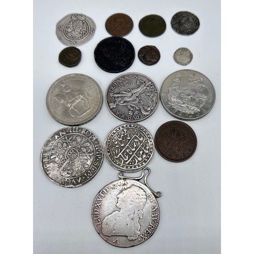 41 - ALL WORLD – a mixed group of coins to include; FRANCE 1775 Louis XVI Ecu Crown, Lille mint Weight: (... 