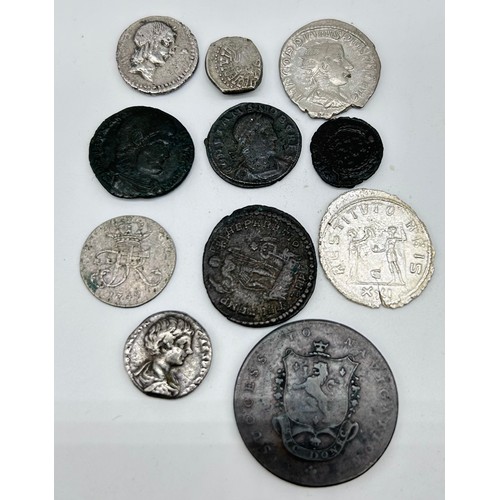 43 - GREEK – ROMAN various coins to include; Silver Denarius circa 90BC; Silver Denarius Marcus Aurelies;... 