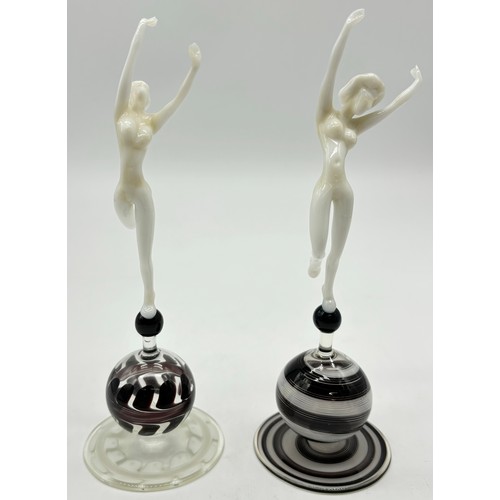 105 - Mid Century Glass lampwork figurines by Istvan Komaromy.