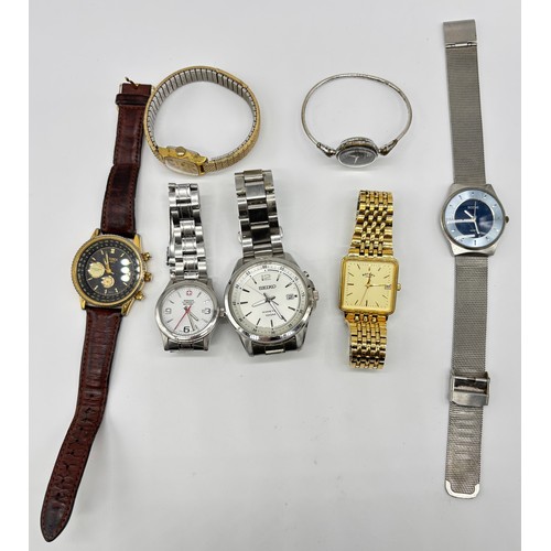 99 - Mixed lot of ladies and gents watches to include Sekonda , Seiko, Rotary and Wenger Swiss Military w... 