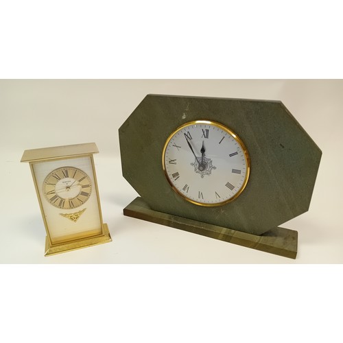 360 - Swiss Swisa 8 day clock together with vintage slate mantle clock