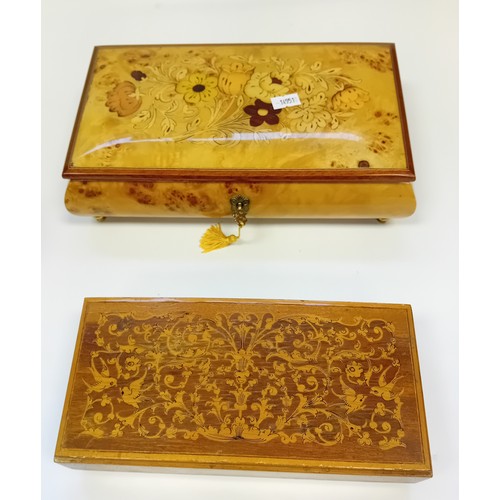 364 - Collection of vintage boxes to include ornate jewllery box, fine inlay music box, marquetry box etc