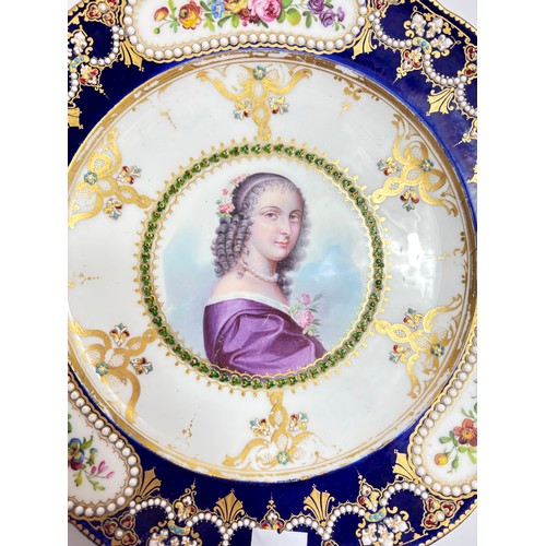 57 - 19th Century Sevres porcelain jewelled cabinet plate