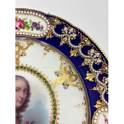 57 - 19th Century Sevres porcelain jewelled cabinet plate