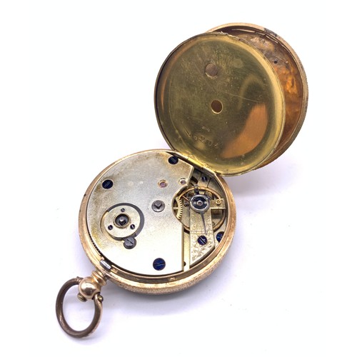 10 - Small 14ct Gold Pocket watch 
[Plated Inside]
Total Weight - 41.41g