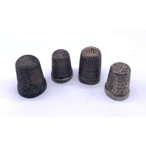 17 - Collection of 4 silver hallmarked thimbles 
Weight - 21.25g